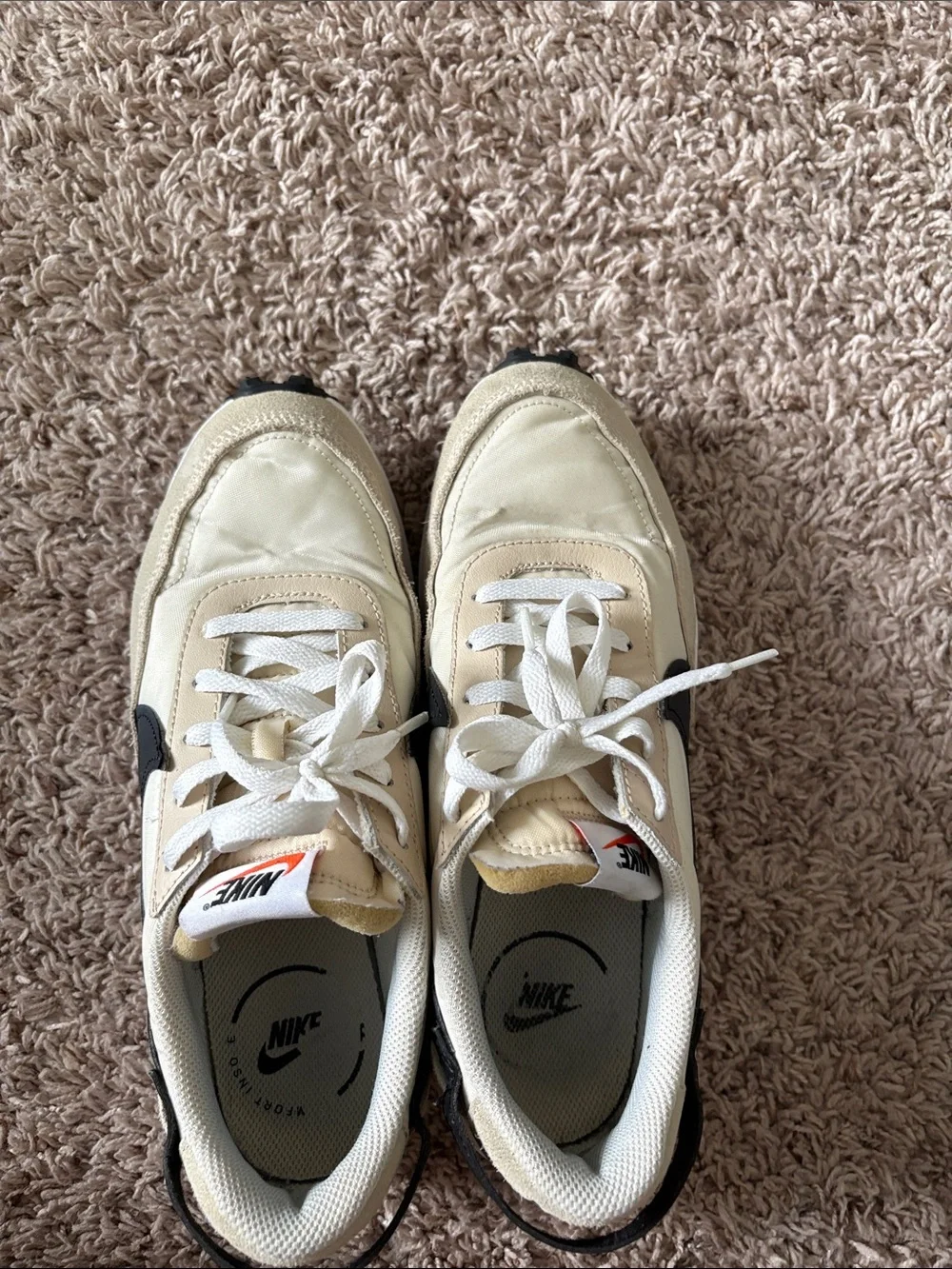 Nike Cream and Black Retro Sneakers
